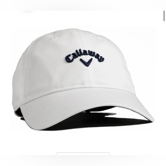 NEW-Callaway Golf Heritage Twill White Black Buckle Adjustable Unisex Golf Hat - Picture 1 of 9